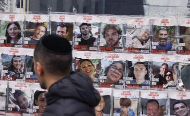 Posters of Israeli hostages in Jerusalem, Israel. Photographer: Kobi Wolf/Bloomberg Posters of Israeli hostages in Jerusalem, Israel. Photographer: Kobi Wolf/Bloomberg