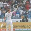 Ollie Pope of England celebrating his Hundred during day three of the first test between India and England held at the Rajiv Gandhi International Cricket Stadium, Hyderabad on the 27th Jan 2024   Photo by Saikat Das / Sportzpics for BCCI