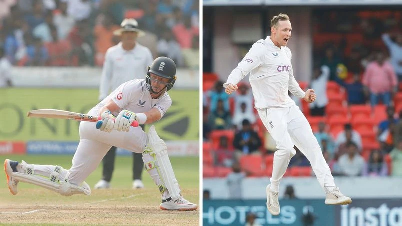 Ollie Pope and Tom Hartley Ollie Pope and Tom Hartley shine as England beat India in the first Test at Hyderabad. Catch the highlights here. Photo: Sportzpics