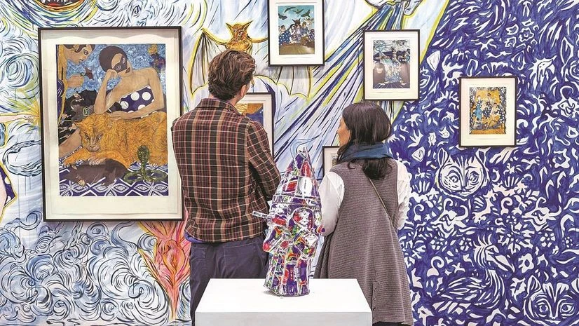 Visitors at the India Art Fair Visitors at the India Art Fair