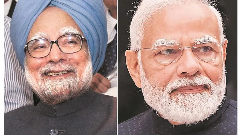 Narendra Modi and Manmohan Singh Narendra Modi and Manmohan Singh