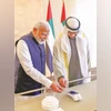 Prime Minister Narendra Modi (left) and UAE President Mohamed bin Zayed Al Nahyan transact using the JAYWAN card, based on India's digital RuPay credit and debit card stack, in Abu Dhabi on Tuesday | PHOTO: PTI Prime Minister Narendra Modi (left) and UAE President Mohamed bin Zayed Al Nahyan transact using the JAYWAN card, based on India’s digital RuPay credit and debit card stack, in Abu Dhabi on Tuesday | PHOTO: PTI