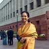 Nationalist Congress Party (NCP) MP Supriya Sule arrives at the Parliament House during the Budget Session (Photo: ANI)