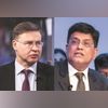 Valdis Dombrovskis, EU trade commissioner (left) and Piyush Goyal, India’s trade minister Valdis Dombrovskis, EU trade commissioner (left) and Piyush Goyal, India’s trade minister
