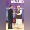 Ranveer Allahbadia, who runs a YouTube channel called BeerBicepsGuy, won the “Disruptor of the Year” award. The Prime Minister advised him to flag the importance of sleep in his future shows. Allahbadia also podcasts on Spotify via The Ranveer Show. Ranveer Allahbadia, who runs a YouTube channel called BeerBicepsGuy, won the “Disruptor of the Year” award. The Prime Minister advised him to flag the importance of sleep in his future shows. Allahbadia also podcasts on Spotify via The Ranveer Show.