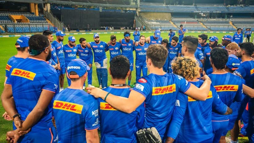 Mumbai Indians in huddle during intra-squad match in IPL 2024 Mumbai Indians in huddle during intra-squad match in IPL 2024. Photo: MI