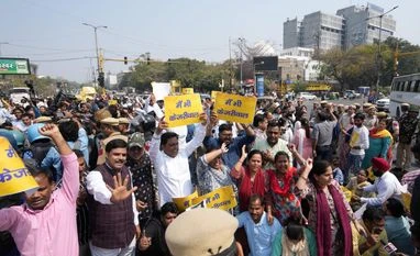 AAP calls for citywide protest against arrest of CM Arvind Kejriwal Atishi, ITO, Protest