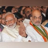 Prime Minister Narendra Modi with Union Home Minister Amit Shah during a ceremony for presentation of Bharat Ratna, at Rashtrapati Bhavan (PTI Photo) Prime Minister Narendra Modi with Union Home Minister Amit Shah during a ceremony for presentation of Bharat Ratna, at Rashtrapati Bhavan (PTI Photo)