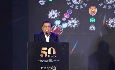 Businesses have responsibility to build strong, inclusive India: Ambani Mukesh Ambani, CMD, Reliance Industries addresses at the 50th Golden Jubilee India Gem & Jewellery Awards (IGJA) organized by the Gem & Jewellery Export Promotion Council (GJEPC) in Mumbai on Saturday, 30th March 2024 | Photo: KAMLESH PEDNEKAR