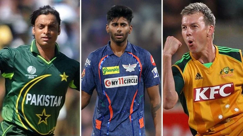 (L-R) Shoaib Akhtar, Mayank Yadav and Brett Lee (L-R) Shoaib Akhtar, Mayank Yadav and Brett Lee