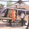 Yogi Adityanath, Uttar Pradesh CM and BJP leader, arrives for a public meeting ahead of the Lok Sabha elections in Pilibhit on Tuesday | Photo: PTI