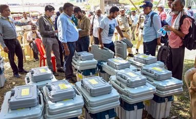 LS polls: 4 EVMs damaged by unidentified people at different Manipur booths Polling official,EVM