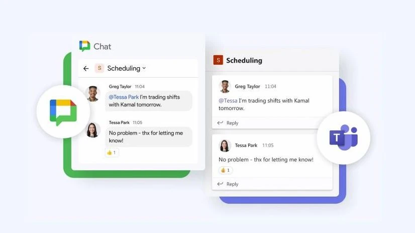 Google Chat, Microsoft Teams Google Chat, Microsoft Teams