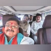 BJP leader Kailash Vijayvargiya with former Congress candidate from Indore Lok Sabha seat Akshay Kanti Bam (centre) BJP leader Kailash Vijayvargiya with former Congress candidate from Indore Lok Sabha seat Akshay Kanti Bam (centre)