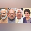 From left - PM Narendra Modi, Union Home Minister Amit Shah, Congress President Mallikarjun Kharge, Congress General Secretary Priyanka Gandhi Vadra From left - PM Narendra Modi, Union Home Minister Amit Shah, Congress President Mallikarjun Kharge, Congress General Secretary Priyanka Gandhi Vadra
