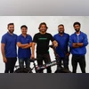 MS Dhoni with EMotorad team, electric cycle