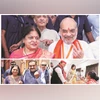 (Clockwise from top) Union Home Minister Amit Shah with wife Sonal Shah; Samajwadi Party candidate Dimple Yadav; Adani group Chairman Gautam Adani and his wife Priti Adani during the third phase of the Lok Sabha elections on Tuesday | (Photos: PTI) (Clockwise from top) Union Home Minister Amit Shah with wife Sonal Shah; Samajwadi Party candidate Dimple Yadav; Adani group Chairman Gautam Adani and his wife Priti Adani during the third phase of the Lok Sabha elections on Tuesday | (Photos: PTI)