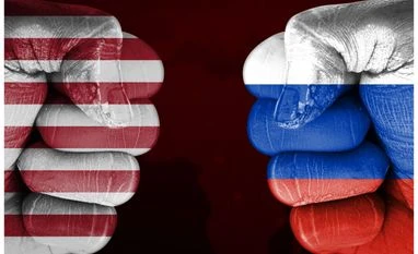 US-Russia, US Russia flag US-Russia, US Russia flag