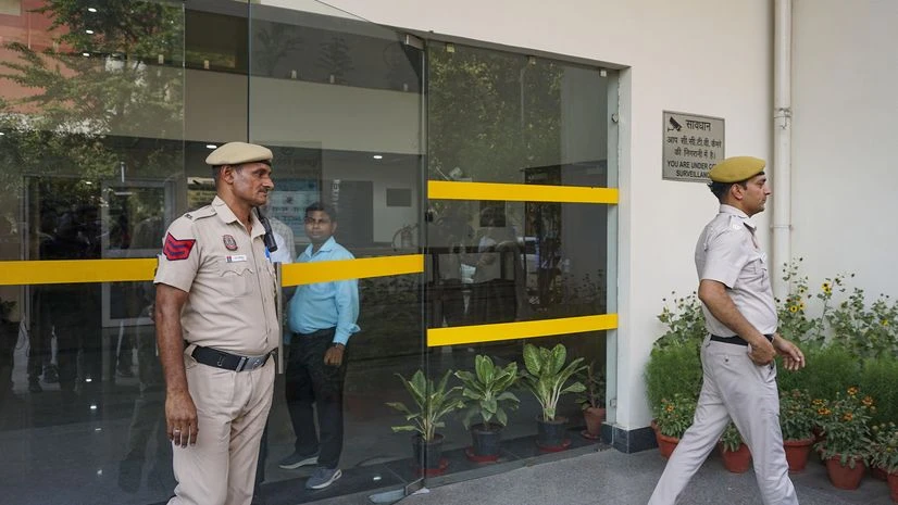 Police outside AAP MP Swati Maliwal's house, in New Delhi, Thursday, May 16, 2024 Police outside AAP MP Swati Maliwal's house, in New Delhi, Thursday, May 16, 2024