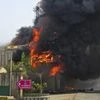 fire, new delhi fire, banquet hall fire