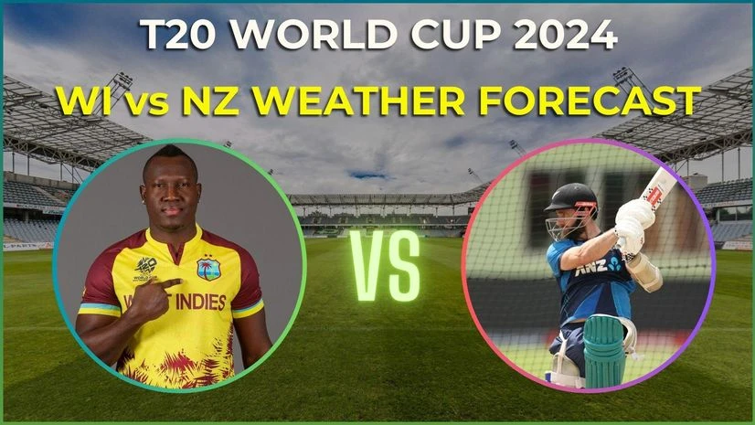 WI vs NZ Weather Forecast, T20 World Cup 2024 WI vs NZ Weather Forecast, T20 World Cup 2024. Photo: X