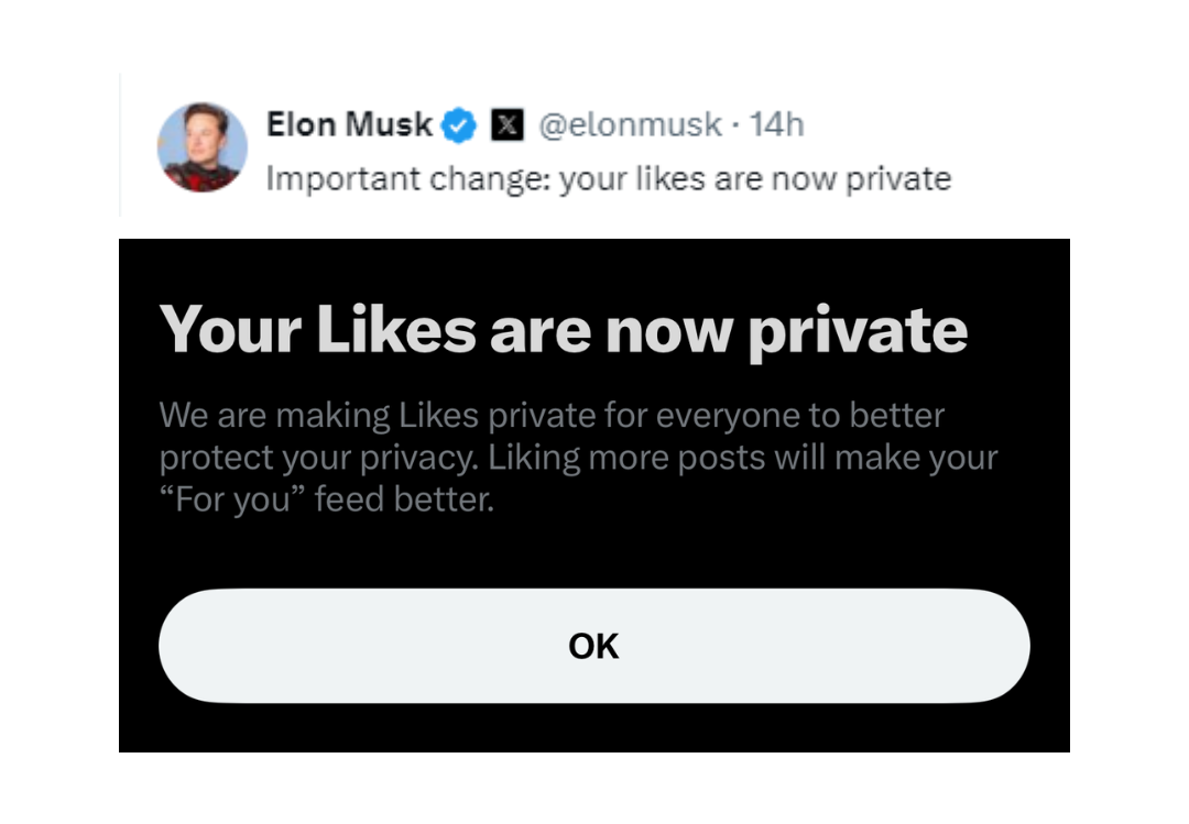 Elon Musk makes likes on posts private on X to boost engagement on