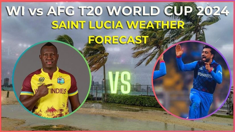 WI vs AFG playing 11, Saint Lucia weather forecast, live streaming details WI vs AFG playing 11, Saint Lucia weather forecast, live streaming details. Photo:X