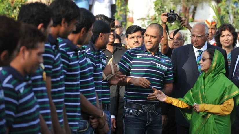 2011 World Cup win India cricket team with the then president Pratibha Patil after 2011 World Cup win. Photo: X