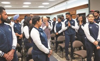 Olympics Cell clears proposals for equipment of Paris-bound athletes Prime Minister Narendra Modi interacts with Indian athletes who are going to represent the country in the upcoming Paris Olympics Photo: PTI
