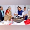Nirmala Sitharaman, 'Halwa' ceremony, Union Budget 2024-25 Nirmala Sitharaman, 'Halwa' ceremony, Union Budget 2024-25