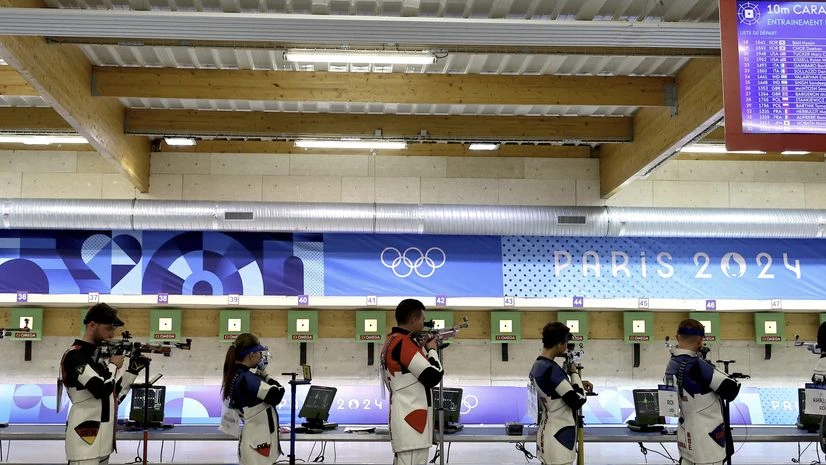 Indian shooters eliminated in qualification of 10m air rifle mixed event | Olympic Games News Chateauroux: Athletes attend the 10m Air Rifle Mixed Team training session of the shooting competitions in the Paris 2024 Olympic Games at the Shooting centre in Chateauroux, France, 26 July 2024.(Photo: PTI)