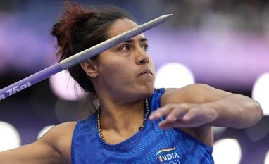 National record holder Annu Rani logs 1st 60m javelin throw in over a year Annu Rani, of India, competes during the women's javelin throw qualification at the 2024 Summer Olympics. (File Photo: PTI)