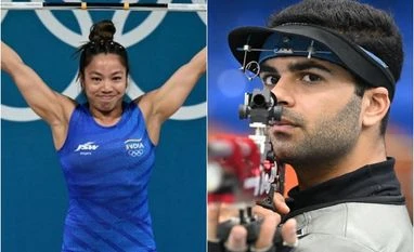 Mirabai Chanu and Arjun Babuta (L-R) (Pic-Twitter) Mirabai Chanu and Arjun Babuta (L-R) (Pic-Twitter)