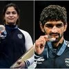 Shooter Manu Bhaker and Wrestler Aman Sehrawat (Right) (Pic-Twitter)