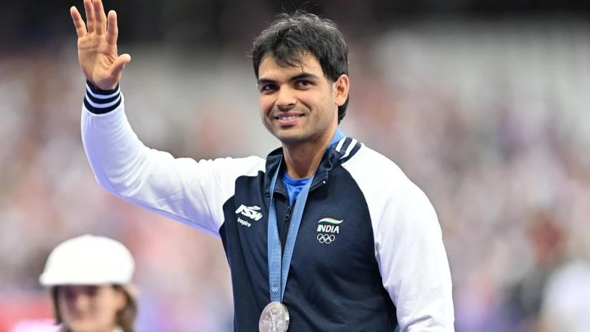 Neeraj Chopra after winning silver medal at Paris Olympics (Pic-Twitter) Neeraj Chopra after winning silver medal at Paris Olympics (Pic-Twitter)