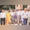 Bangladesh Chief Adviser Muhammad Yunus (centre) with Hindu community members at the famous Dhakeshwari Temple in Dhaka on Tuesday. Yunus has urged the people to ‘exercise patience' before judging his government's role | PHOTO: PTI Bangladesh Chief Adviser Muhammad Yunus (centre) with Hindu community members at the famous Dhakeshwari Temple in Dhaka on Tuesday. Yunus has urged the people to ‘exercise patience’ before judging his government’s role | PHOTO: PTI