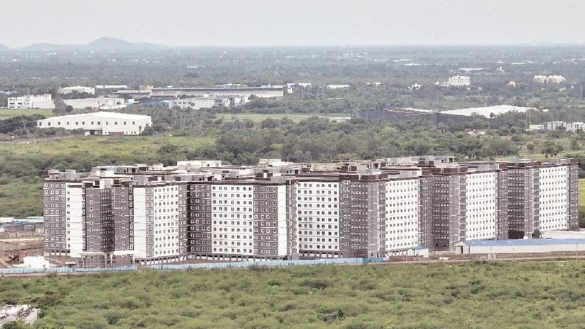As many as 18,720 women Foxconn workers can reside at the 20-acre housing complex in Vallam Vadagal. Tamil Nadu Chief Minister M K Stalin will inaugurate it on Saturday | Photo: SIPCOT As many as 18,720 women Foxconn workers can reside at the 20-acre housing complex in Vallam Vadagal. Tamil Nadu Chief Minister M K Stalin will inaugurate it on Saturday | Photo: SIPCOT