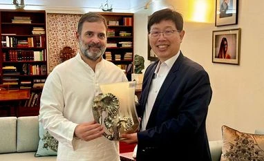 Rahul meets Foxconn chairman, discusses future of tech innovation in India Rahul Gandhi, Young Liu, Foxconn