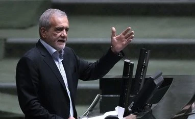 Iran's president Pezeshkian slams West over war in Gaza, support for Israel Masoud Pezeshkian, Masoud, Pezeshkian, Iran President