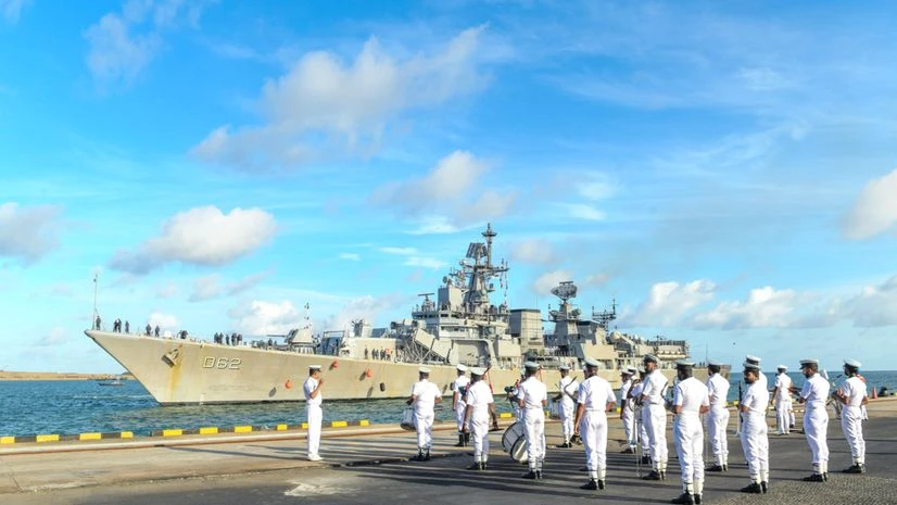 INS Mumbai INS Mumbai, a Delhi-class destroyer belonging to the Indian Navy, arrived in Colombo on a formal visit on August 26. Photo: Sri Lanka Navy (X)