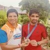 Paris Olympics bronze medalist Aman Sehrawat with his coach Lalit Kumar