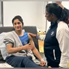 IOA President PT Usha meets Wrestler Vinesh Phogat in hospital after Paris Olympics disqualification IOA President PT Usha meets Wrestler Vinesh Phogat in hospital after Paris Olympics disqualification (Photo: ANI)