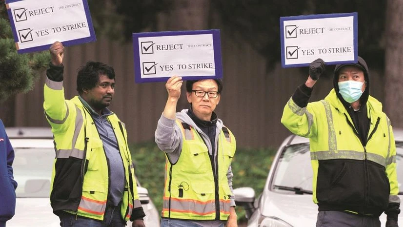 Boeing workers strike after 96% vote for walkout in test for new CEO Boeing workers strike after 96% vote for walkout in test for new CEO