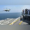 The Indian Navy's second aircraft carrier, which happens to be the first one that is indigenously built, joined the Western Fleet in Karwar for joint exercises that include twin- carrier fighter operations.