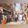Preparations for a Congress rally at Rohtak's Shori market. (Photo: Anushka Bhardwaj) Preparations for a Congress rally at Rohtak’s Shori market. (Photo: Anushka Bhardwaj)