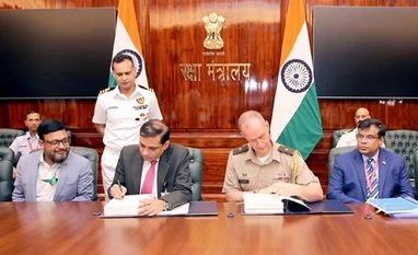 Contract signing between Ministry of Defence and US Govt for Tri-Service procurement of 31 MQ-9B Sky/Sea Guardian High Altitude Long Endurance Remotely Piloted Aircraft System in New Delhi on Tuesday Contract signing between Ministry of Defence and US Govt for Tri-Service procurement of 31 MQ-9B Sky/Sea Guardian High Altitude Long Endurance Remotely Piloted Aircraft System in New Delhi on Tuesday
