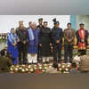 Srinagar: Jammu and Kashmir Lt. Governor Manoj Sinha, Chief Minister Omar Abdullah and other leaders at the swearing-in ceremony of new J&K government, in Srinagar, Wednesday, Oct 16, 2024. (PTI Photo) Srinagar: Jammu and Kashmir Lt. Governor Manoj Sinha, Chief Minister Omar Abdullah and other leaders at the swearing-in ceremony of new J&K government, in Srinagar, Wednesday, Oct 16, 2024. (PTI Photo)