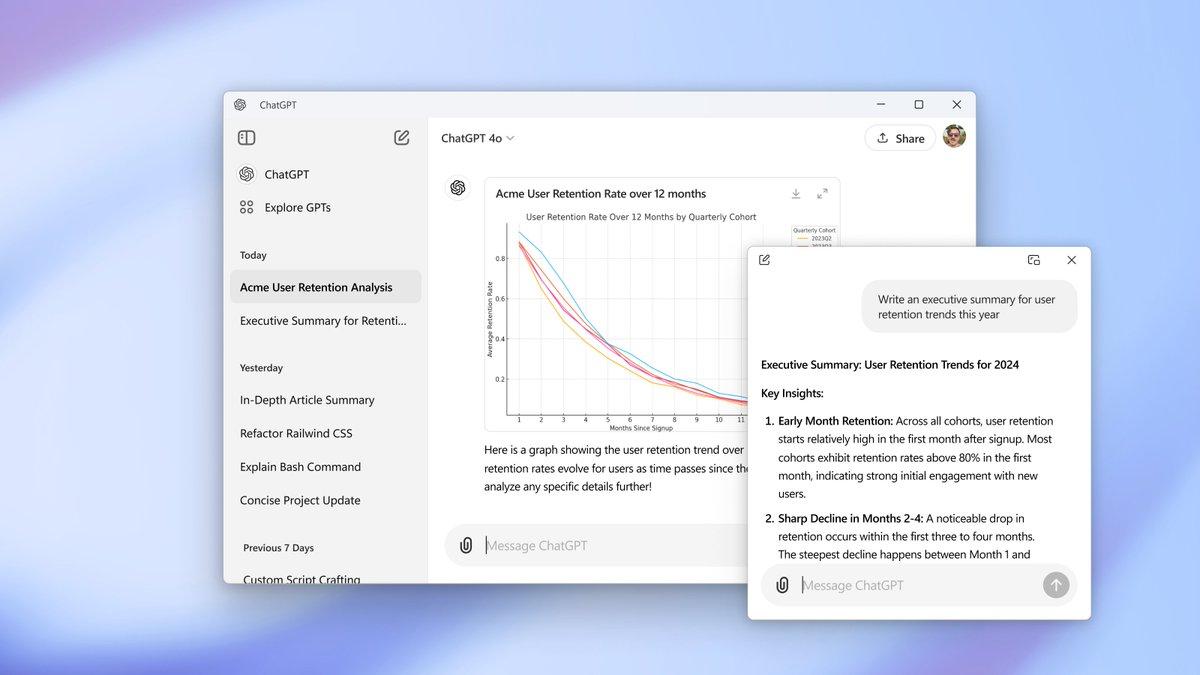 After Mac, OpenAI's ChatGPT app for desktop arrives on Microsoft