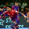 UP Yoddhas raider Surender Gill in action
