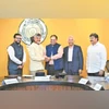 Andhra CM Chandrababu Naidu (2nd from left) along with RIL representatives and government officials during the signing of the MoU in Amaravati on Tuesday | Photo: X Andhra CM Chandrababu Naidu (2nd from left) along with RIL representatives and government officials during the signing of the MoU in Amaravati on Tuesday | Photo: X